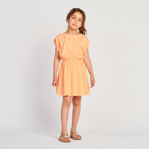 Vestido de manga corta con estampado de flores fantasía para niña  Main Vestido de manga corta con estampado de flores fantasía para niña