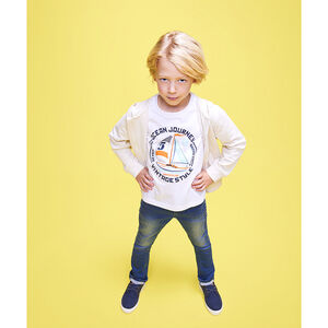 Camiseta de manga corta de jersey con estampado divertido niño 