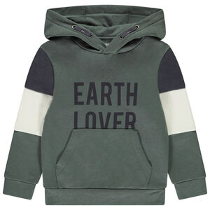 Sudadera de felpa con capucha y efecto color block para niño 
