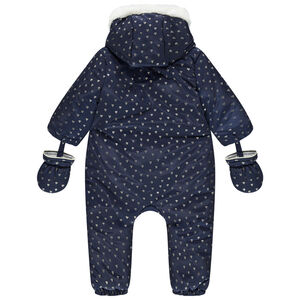 Pelele estampado corazones forrado de sherpa para niña 