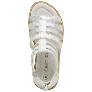 Sandalias texturizadas plateadas con cierre de cremallera para niña 