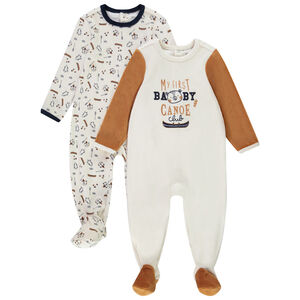 Lot de 2 dors-bien en velours print ourson pour bébé garçon Main Lot de 2 dors-bien en velours print ourson pour bébé garçon