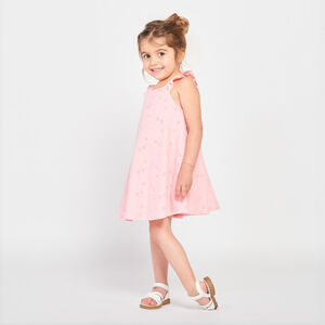 Vestido de espalda cruzada en bordado inglés para niña bebé 