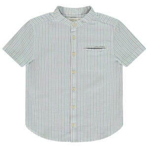 Camisa de manga corta a rayas con cuello mao para niño 