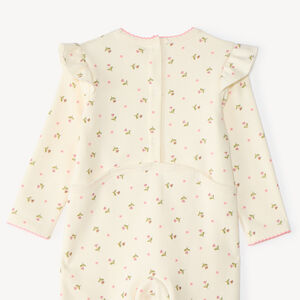 Dors-bien de terciopelo para bebé niña con estampado de flores (terminaciones diferentes según la edad) 