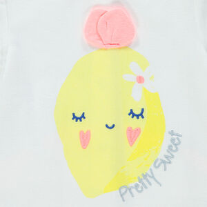 Pelele de algodón con estampado de limón y detalles en relieve 