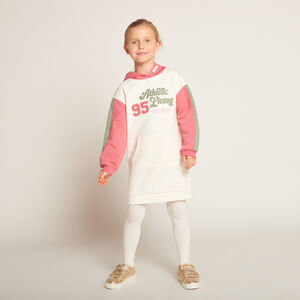 Robe en molleton à capuche effet colorblock pour fille   Main Robe en molleton à capuche effet colorblock pour fille