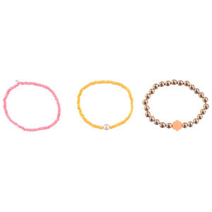 Lote de 3 pulseras de perlas de fantasía para niña 