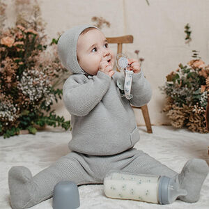 Chupetero broche y cinta de tela Poetry azul 