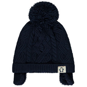 Gorro de punto trenzado con forro de sherpa para bebé niño 