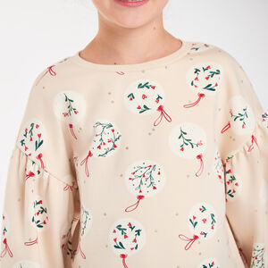 Sweat fille en molleton imprimé 