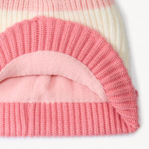 Gorro de esquí efecto colorblock con pompón niña 