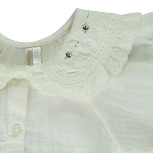 Camiseta de manga corta con cuello claudine para bebé niña  Main Camiseta de manga corta con cuello claudine para bebé niña