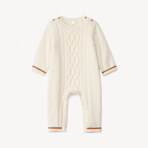 Combinaison longues en tricot torsadé pour bébé 