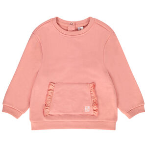 Sweat molleton à poche kangourou volantée pour bébé fille 