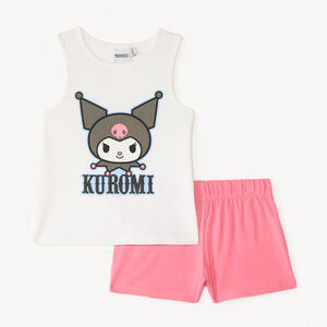 Conjunto de 2 piezas de pyjama de tirantes + pantalones cortos de Kuromi Hello Kitty para niña 