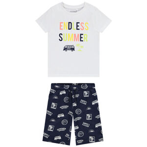 Pijama 2 piezas en punto jersey con estampado fantasía niño 