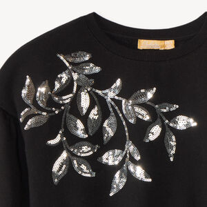 Sudadera de niña con flores de lentejuelas 