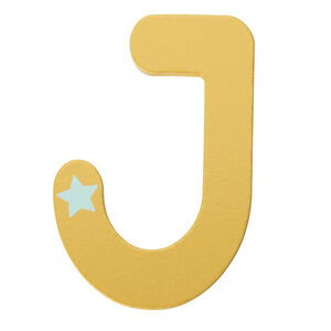 Letra decorativa de madera J 