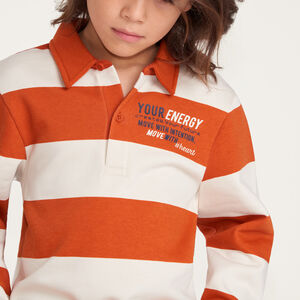 Sudadera de polo para niño a rayas 