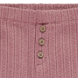 Leggings largos de punto acanalado en color rosa para bebé niña 