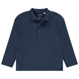 Polo de manga larga de algodón liso para niño 
