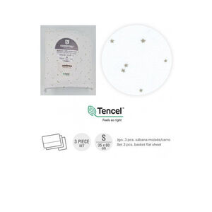 Juego de sábanas 3 piezas para Moisés y Carro Estrellas Gris 