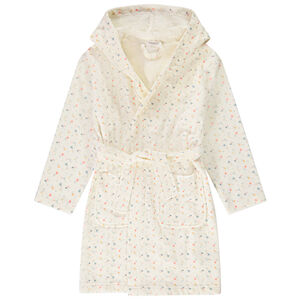 Bata de toalla con estampado floral para niña 