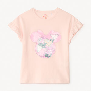 Camiseta de manga corta con volantes y estampado lenticular de Minnie Disney para niña 