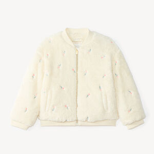 Chaqueta de sherpa bordada para niña 