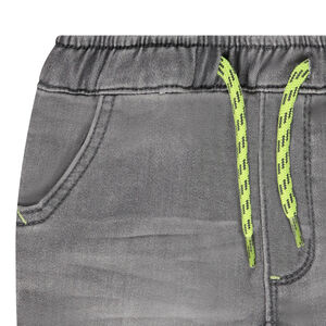 Bermudas de denim liso con cordón en contraste para bebé niño 