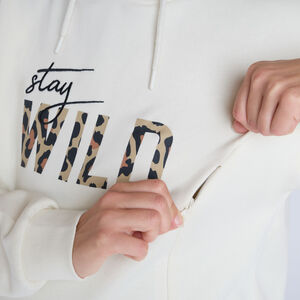 Sudadera de embarazo y lactancia con cremallera y estampado Wild 