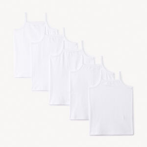 Lote de 5 camisetas interiores tipo tirantes lisas para niña  Main Lote de 5 camisetas interiores tipo tirantes lisas para niña