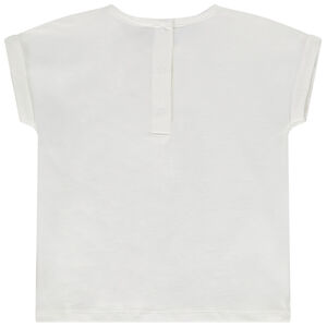 Camiseta de manga corta tipo boxy de jersey con estampado para bebé niña 