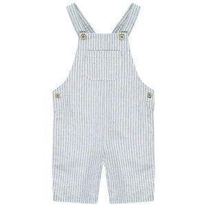 Pelele corto rayado con botones de coco para bebé niño 