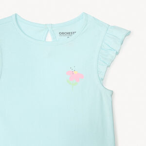 Lote de 4 camisetas de manga corta con estampados divertidos para bebé niña. 
