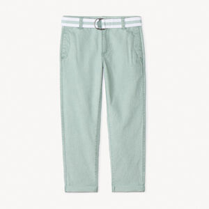 Pantalón recto de tela con cinturón para niño 