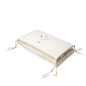 Protector de cuna de 3 paneles en terciopelo Little Deer crudo  Main Protector de cuna de 3 paneles en terciopelo Little Deer crudo