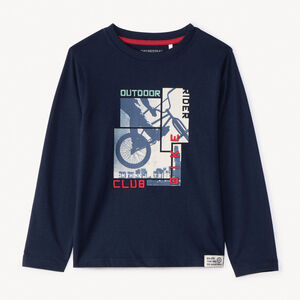 Camiseta de manga larga con estampado fotográfico para niño. 