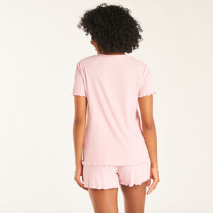 Conjunto de pijama de camiseta de mangas cortas + pantalones cortos con diadema de maternidad. 
