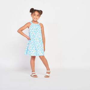 Vestido sin mangas estampado de flores planas para niña 