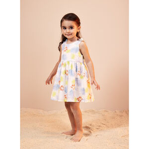 Vestido de manga corta estampado fantasía para niña  Main Vestido de manga corta estampado fantasía para niña