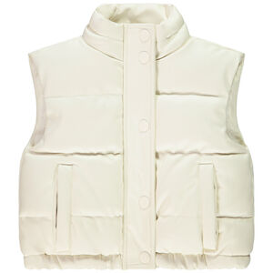 Chaleco sin mangas de similicuir con forro de sherpa para niña 