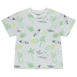 Camiseta manga corta estampado fantasía surf para niño 