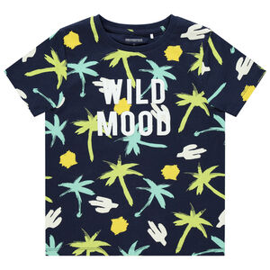 Camiseta manga corta algodón orgánico estampado all-over  