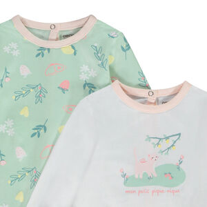 Pack de 4 peleles de jersey con estampado para bebé niña 