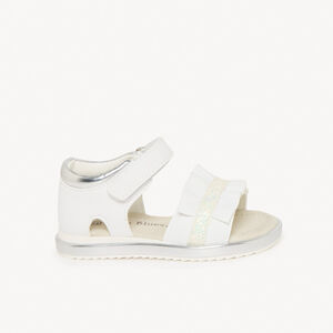 Sandalias blancas con tiras drapeadas niña bebé 