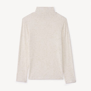 Jersey de canalé brillante con cuello cisne para niña 