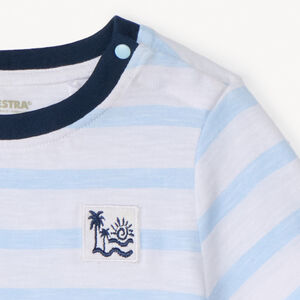 Camiseta de rayas de manga corta para bebé niño 