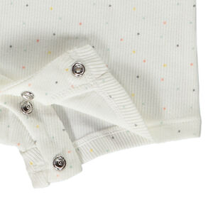 Mono corto de canalé con estampado de lunares para bebé 